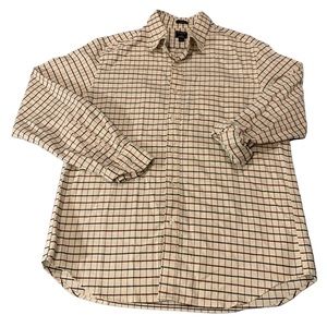 J.Crew Flex Oxford white, blue, & striped men’s dress shirt